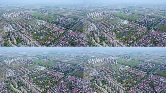 航拍绍兴上虞沥海镇建筑风光