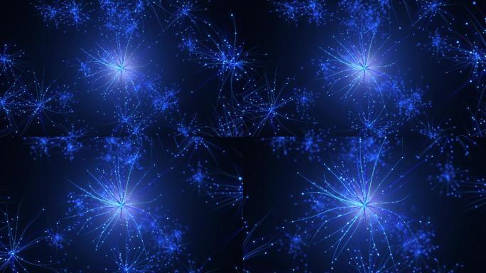 蓝色背景抽象发光星球未来网络科技动态视频