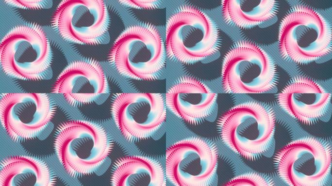 摘要条纹背景上不可能的圆形莫比乌斯色带的多色几何运动图案。3d渲染数字无缝循环动画。平面设计高清
