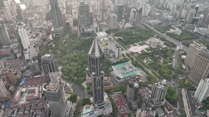 4K原素材-航拍上海空城，明天广场