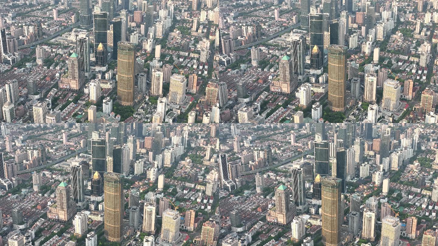 4K原素材-航拍上海空城商业，嘉地中心