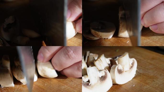 菜刀案板切口蘑白蘑菇 (5)