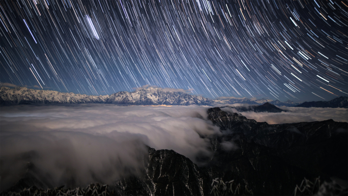 四川牛背山云海星空延时