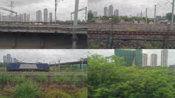 德阳到成都高铁成绵乐客运专线-成都段风景