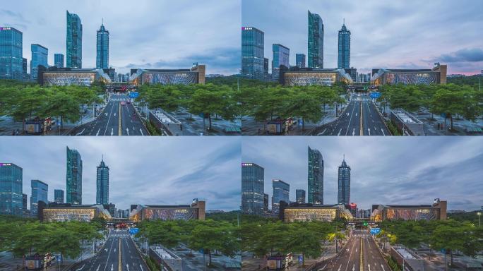深圳市中心图书馆和音乐厅延时摄影4k