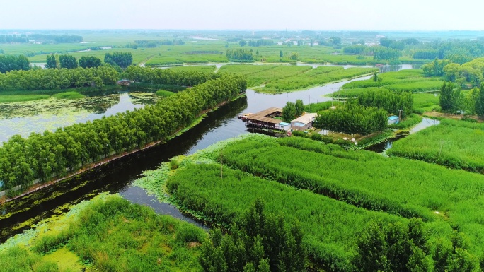 航拍白洋淀 河北保定 秀美景色 著名景点