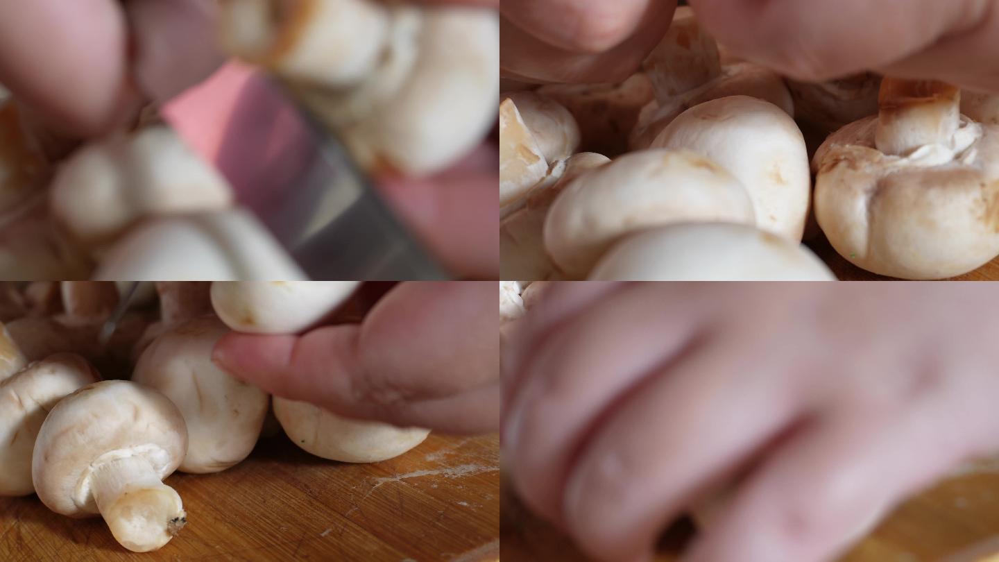 菜刀案板切口蘑白蘑菇 (2)