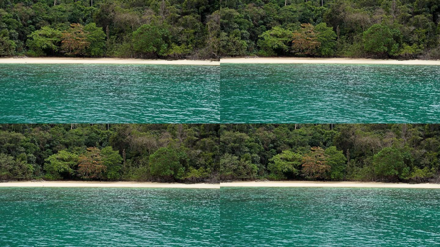 原始雨林与青绿色清澈的热带海洋泰国