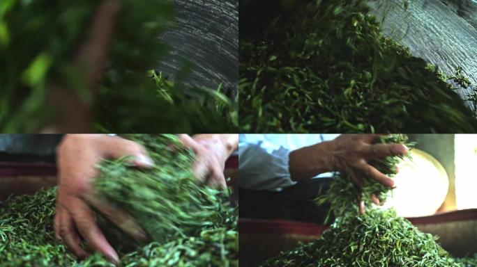 手工糅茶炒茶晒茶发酵加工古法制茶工艺流程