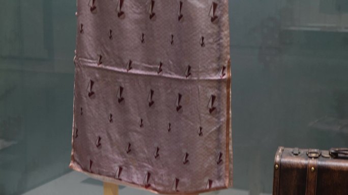 衣架上展示的旗袍服装 (1)