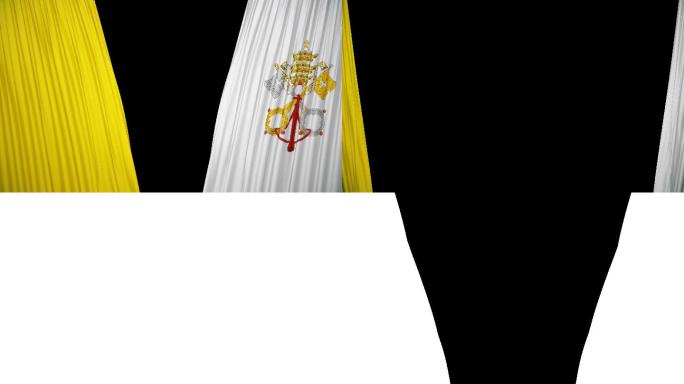 梵蒂冈市国旗窗帘布