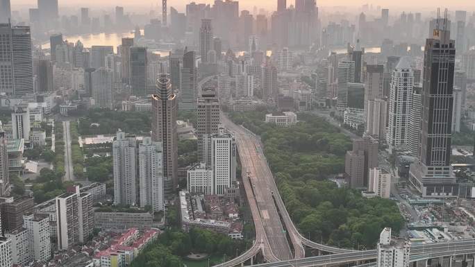 4K原素材-上海空城，延安东路高架