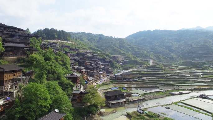 贵州西乡前湖苗寨地标4k