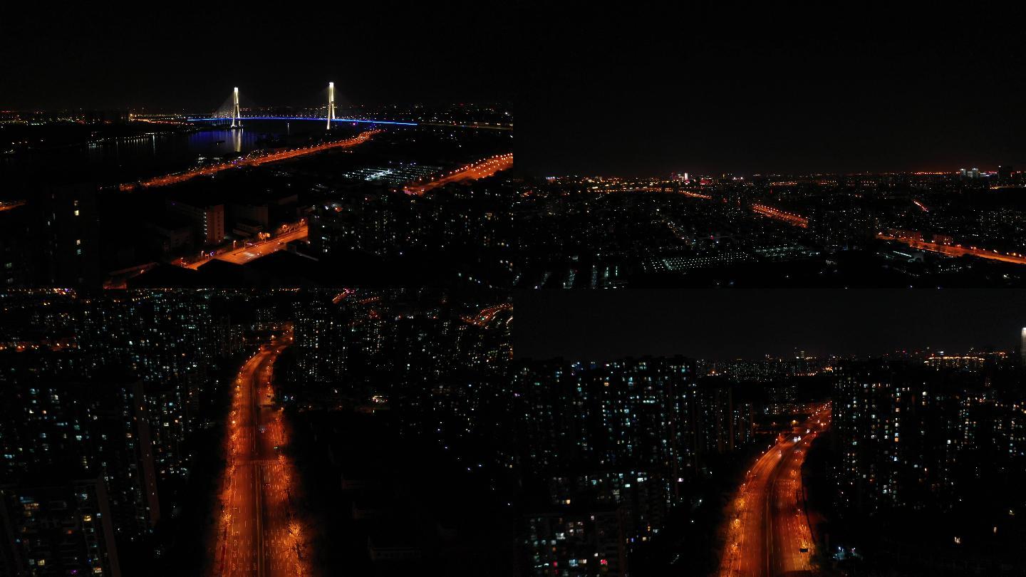 上海城市夜晚航拍