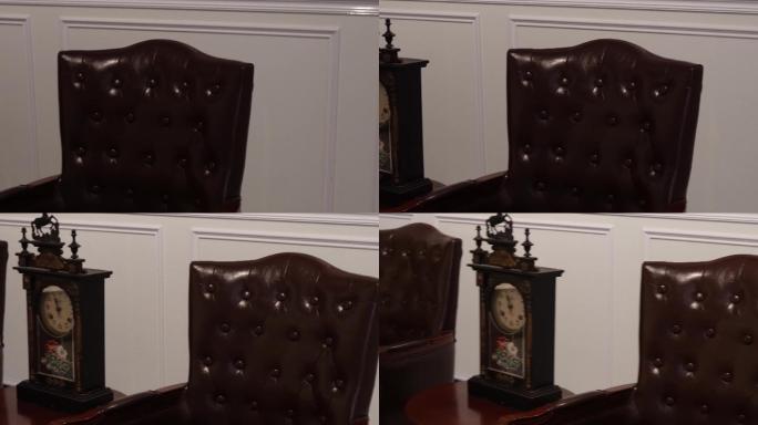 伦敦风复古欧式书房皮椅座钟 (2)