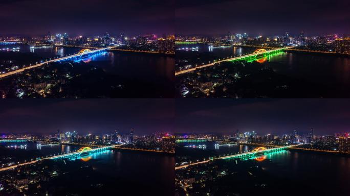 【4K超清】惠州航拍延时环绕隆生大桥夜景