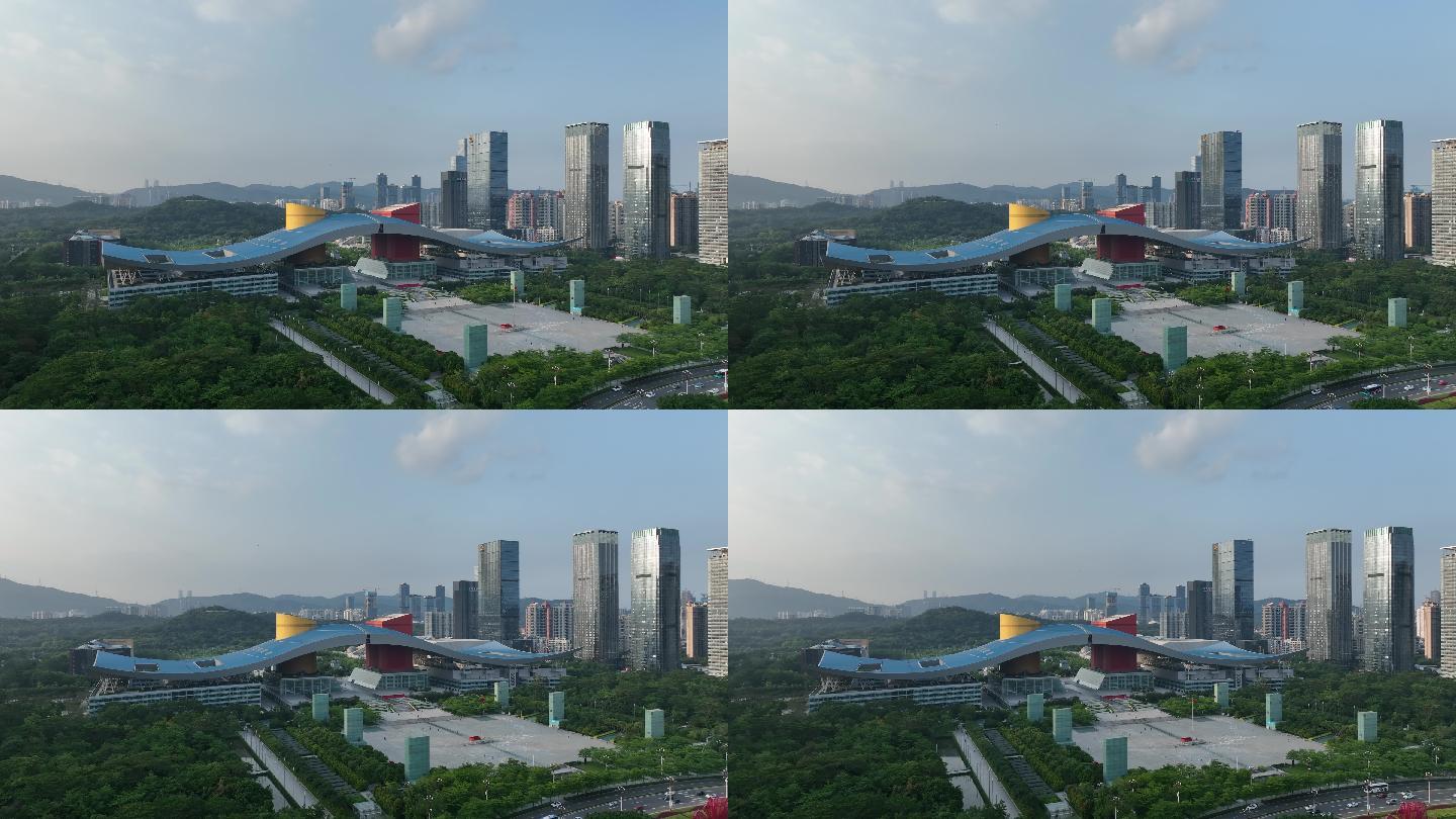 4K正版-航拍深圳市民中心建筑群