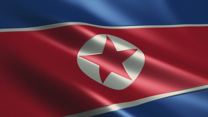 朝鲜国旗高细节-循环股票视频
