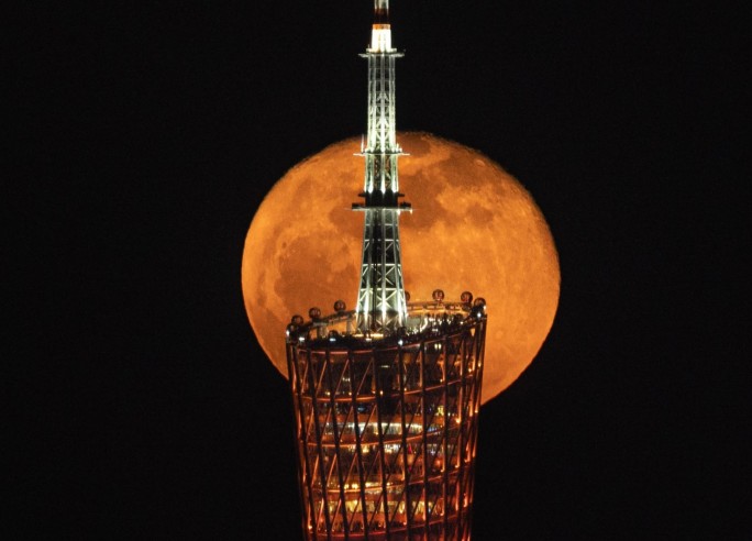 【4k商用】广州塔超级月亮延时