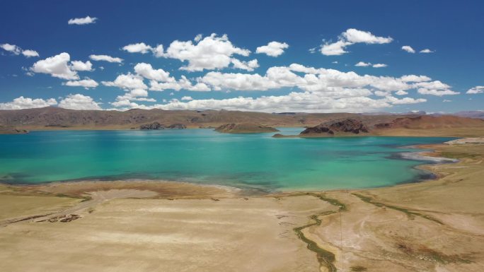 原创 西藏羌塘高原恰规错旅游自然风光航拍