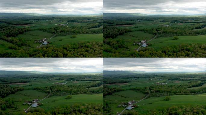 宾夕法尼亚州农村农田的空中拍摄