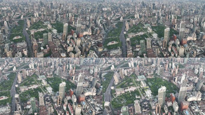 4K原素材-航拍上海空城，人民广场