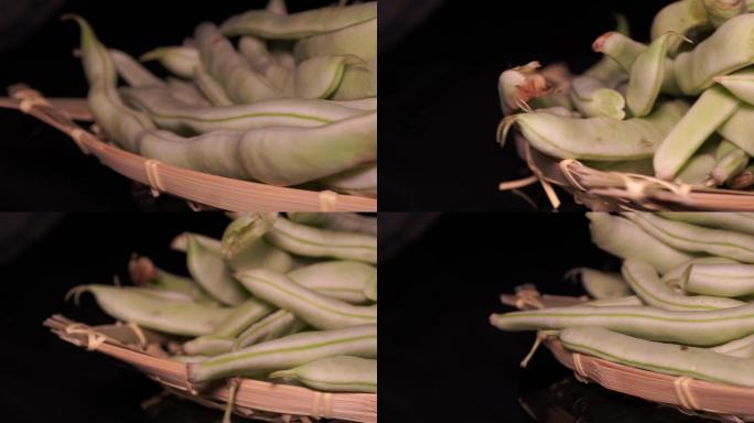 竹篮里的白不老豆角扁豆 (4)