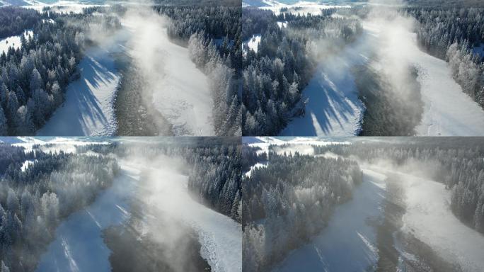 阿勒泰喀纳斯雪景