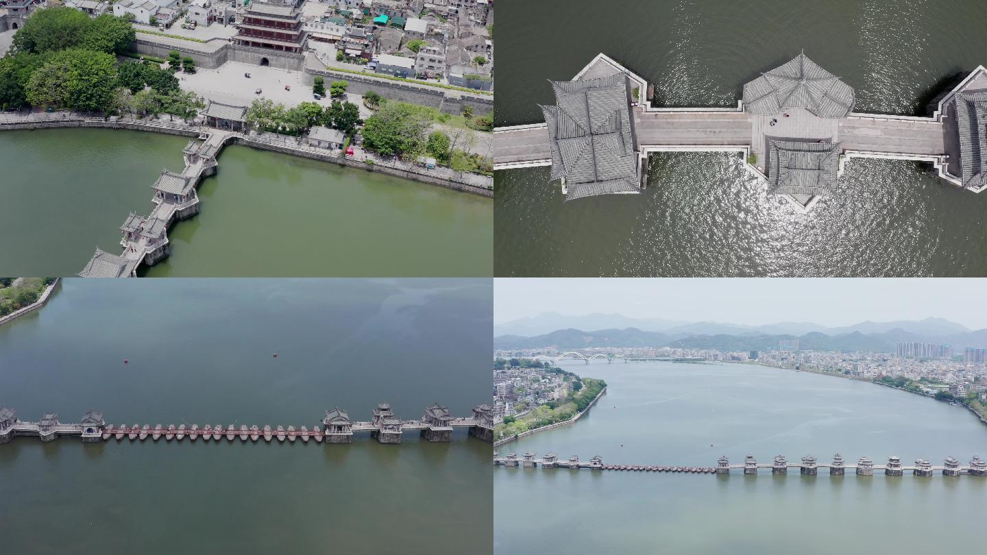 航拍潮州广济桥4k