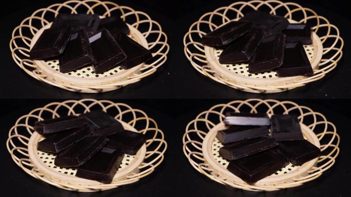 特写黑巧克力零食甜品 (2)