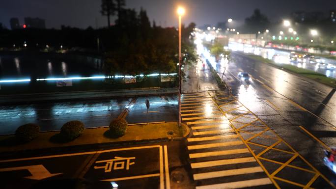 夜晚城市主干道移轴延时9