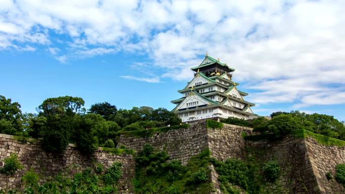 高清时差：日本大阪城堡。
