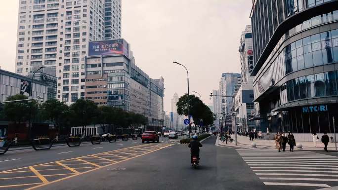 4K宁波中山东路街景