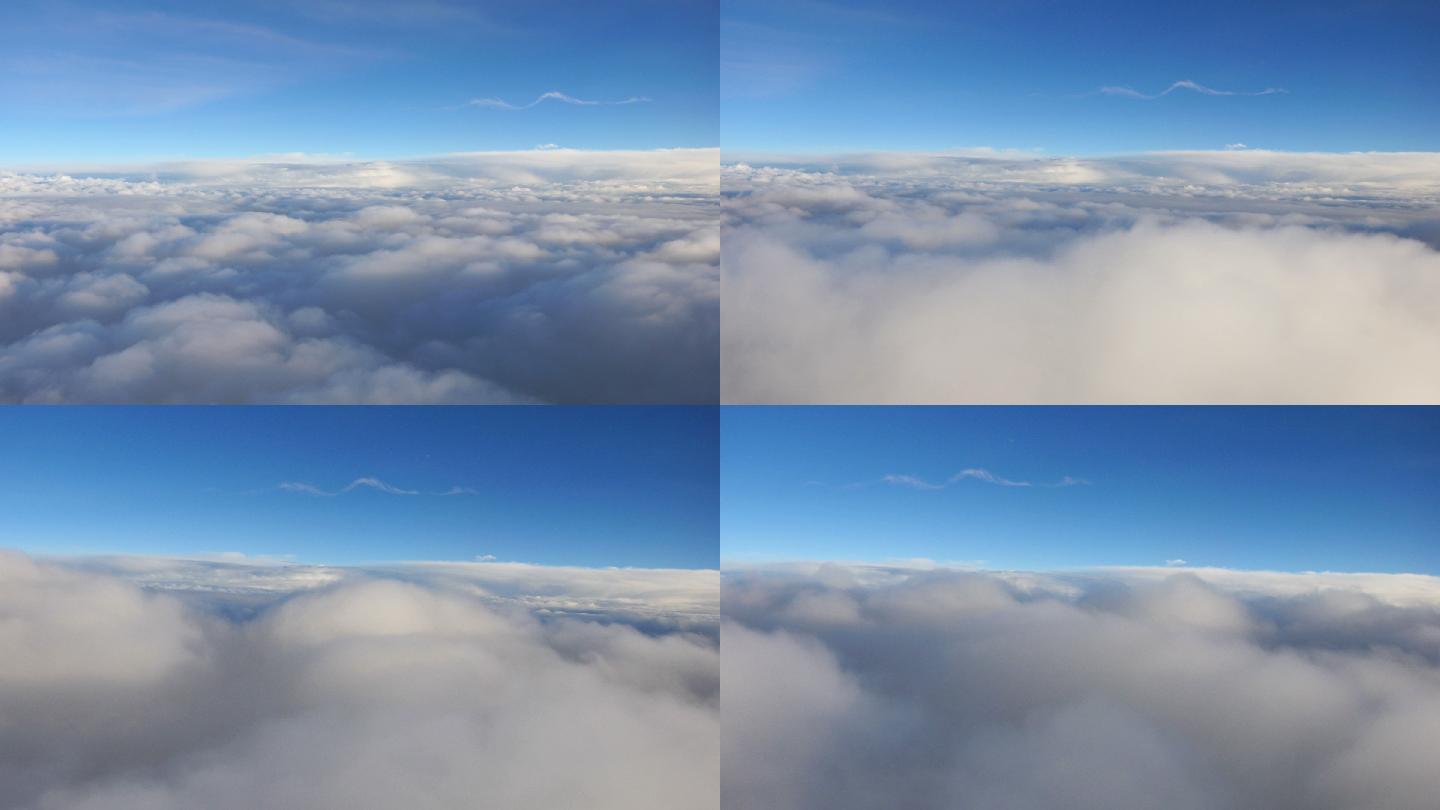 在云层上方以4K的速度进行空中拍摄