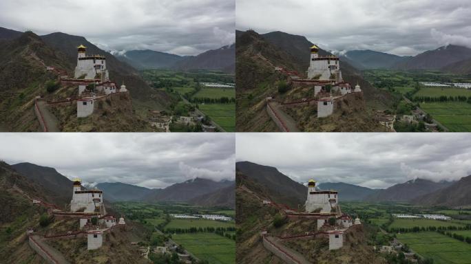 原创 西藏山南市雍布拉康寺庙建筑风光航拍