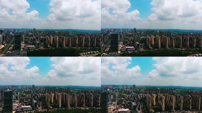 安徽省蚌埠市城市蓝天白云航拍