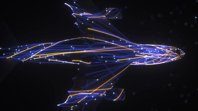 科幻感机械飞机动画 3D渲染
