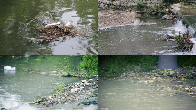 河水中的垃圾 河道环境问题  环境治理