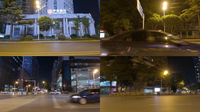 GH065288夜晚武汉建设大道车左空镜