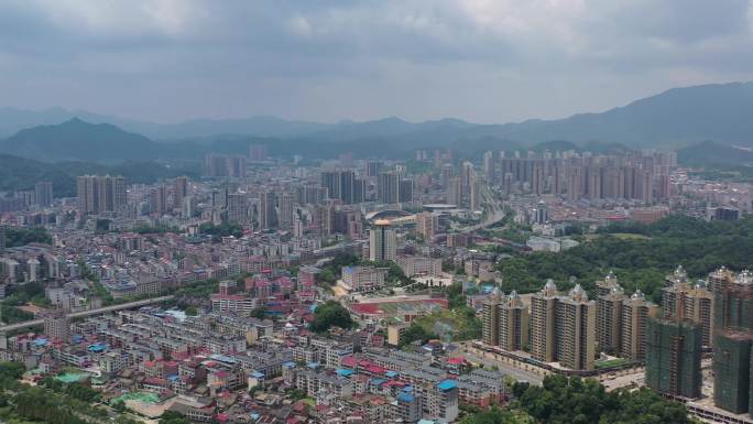 4k湖南浏阳城区风景航拍