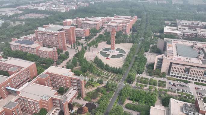 4K郑州大学高新区校区大景航拍