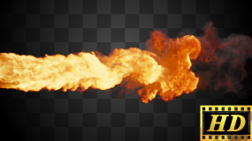 【通道】喷射汽油燃烧的火焰烈焰视频素材包