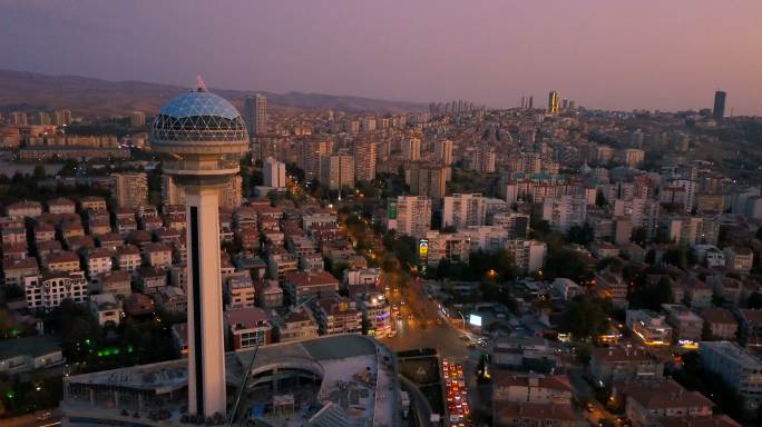 土耳其首都安卡拉的阿塔库勒塔无人机视图