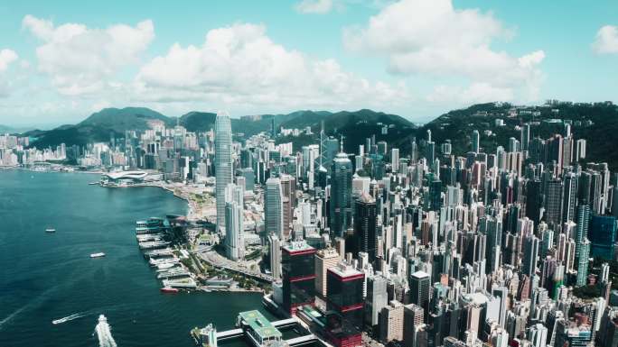 这座城市的空中拍摄。香港俯瞰图