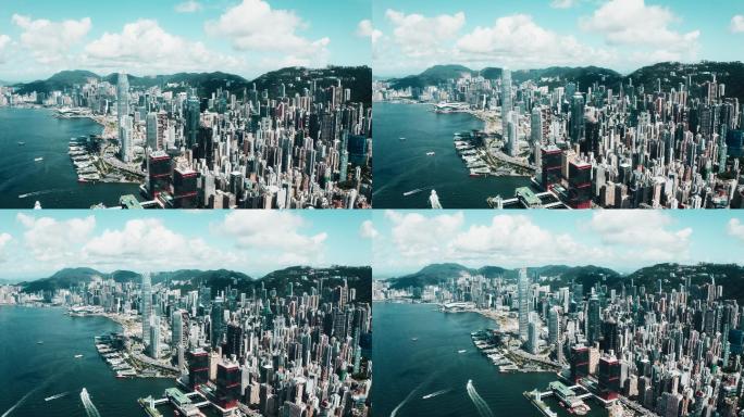 这座城市的空中拍摄。香港俯瞰图