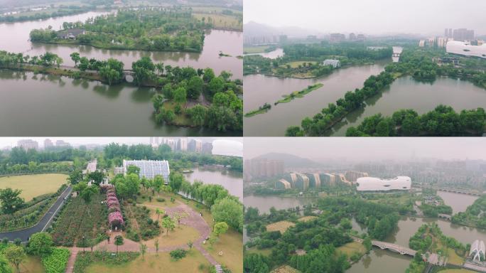 4K阴天杭州白马湖春季