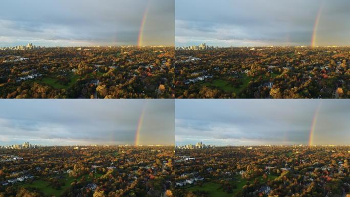 加拿大多伦多屋顶上的彩虹