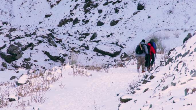 雪山 徒步登山 长途跋涉 探险运动