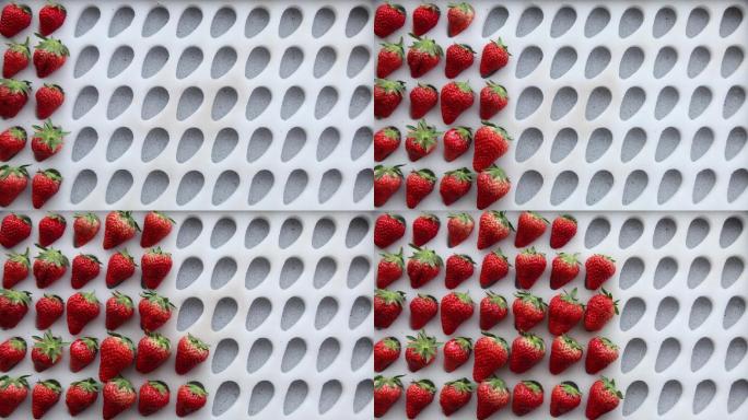 草莓现场实拍定格动画片段素材