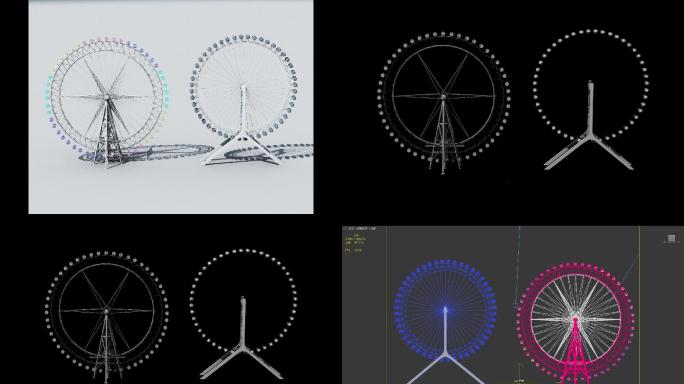 现代游乐场摩天轮max模型